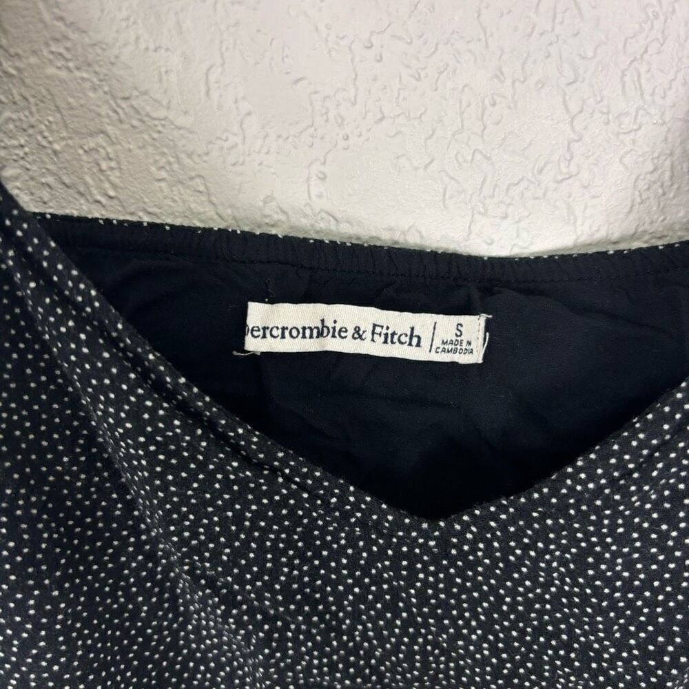 Abercrombie & Fitch Black with Small White Polka Dot Mini Dress Small - Picture 5 of 7